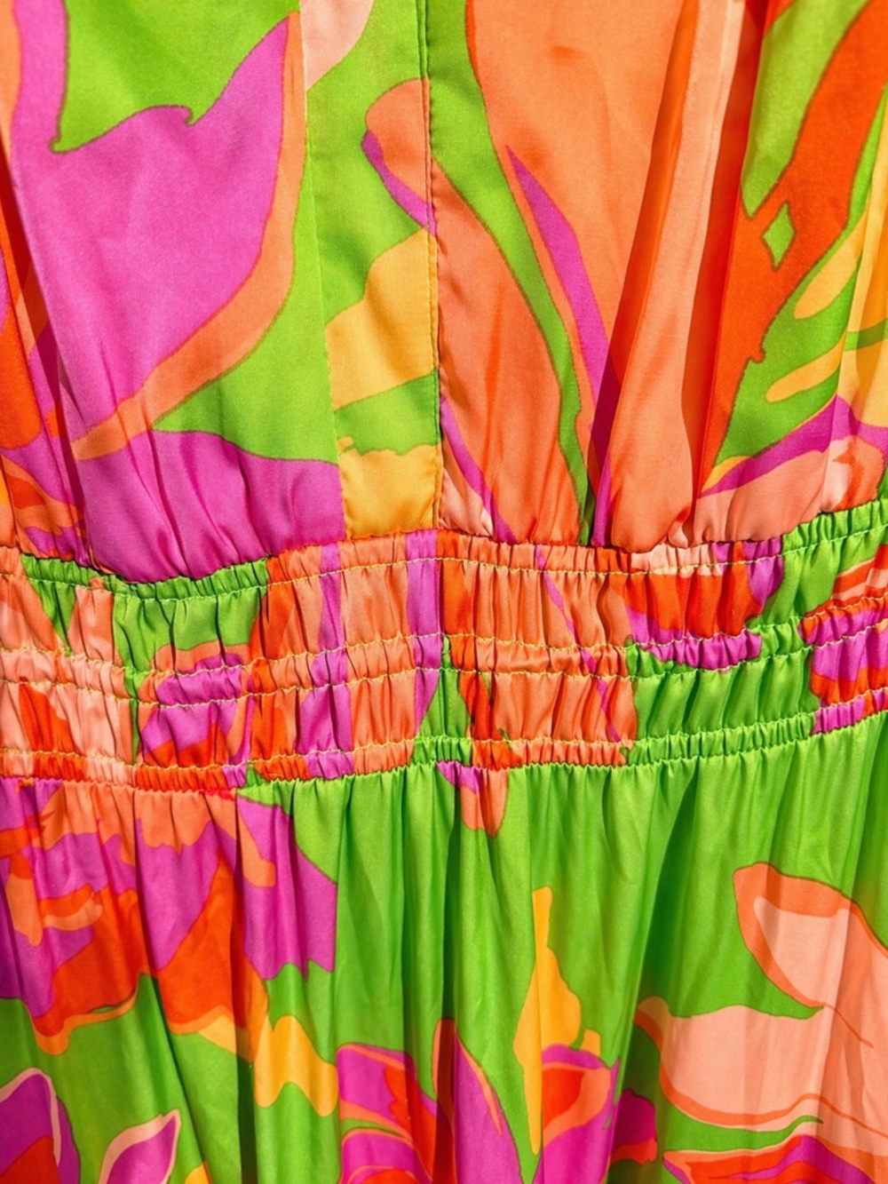 Nicole Miller Floral Maxi Dress XS | Bright Tropical Tiered Resort NWT - Picture 3 of 4